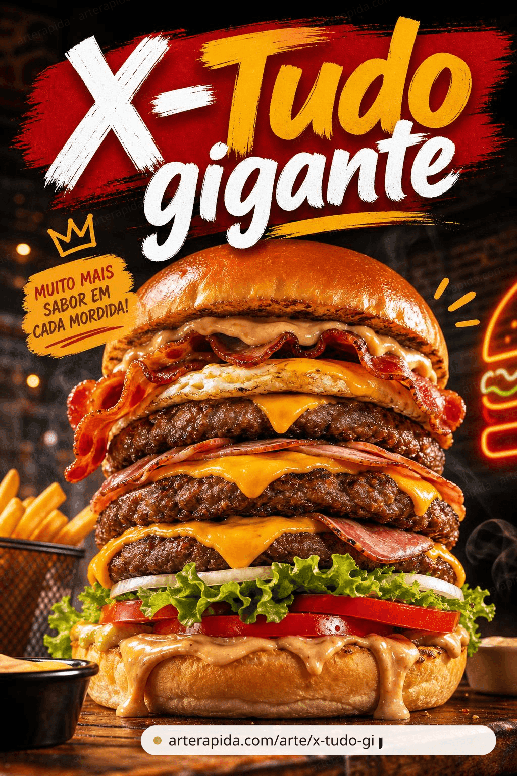 X-Tudo gigante · ArteRápida